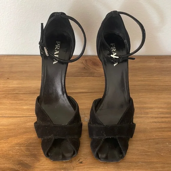 Prada | Shoes | Prada Suede Heels Size 365 | Poshmark